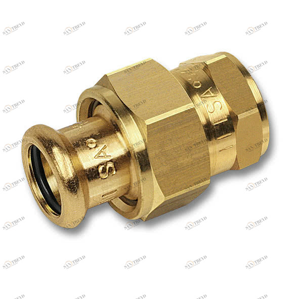 183301834 SANHA 8330G пресс-фитинг, бронза, сгон ВПр-ВР с плоск.упл. 18x3/4 мм 