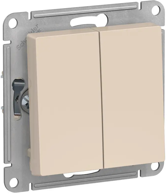91586303 Переключатель встраиваемый Systeme electric AtlasDesign 246959 2 клавиши цвет бежевый STLM-1106395