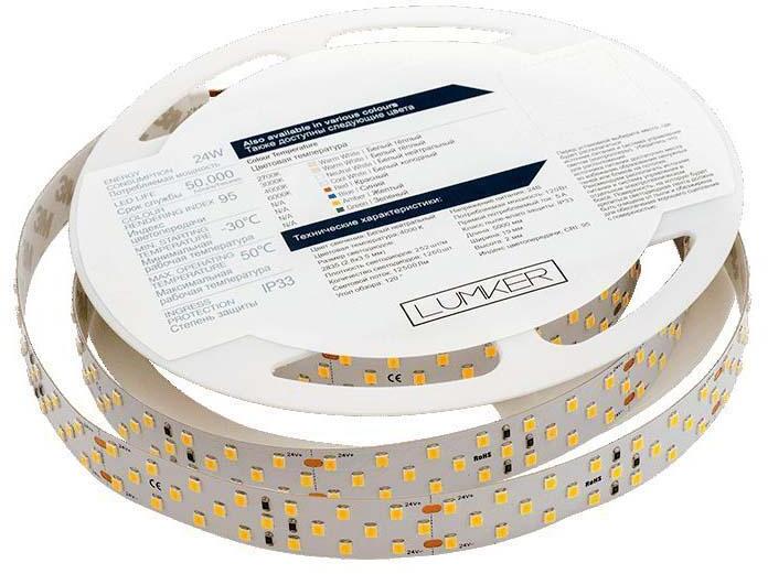 003149 Светодиодная лента 24W/m 252LED/m 2835SMD нейтральный белый 5M Lumker LK2H252