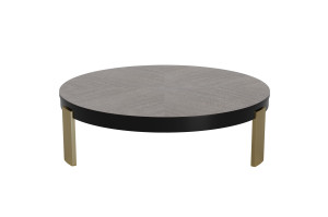 Деревянный низкий круглый журнальный столик