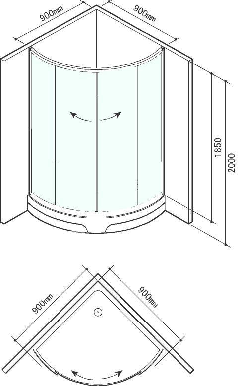 W0710 Душевой уголок SSWW  - Вид №1