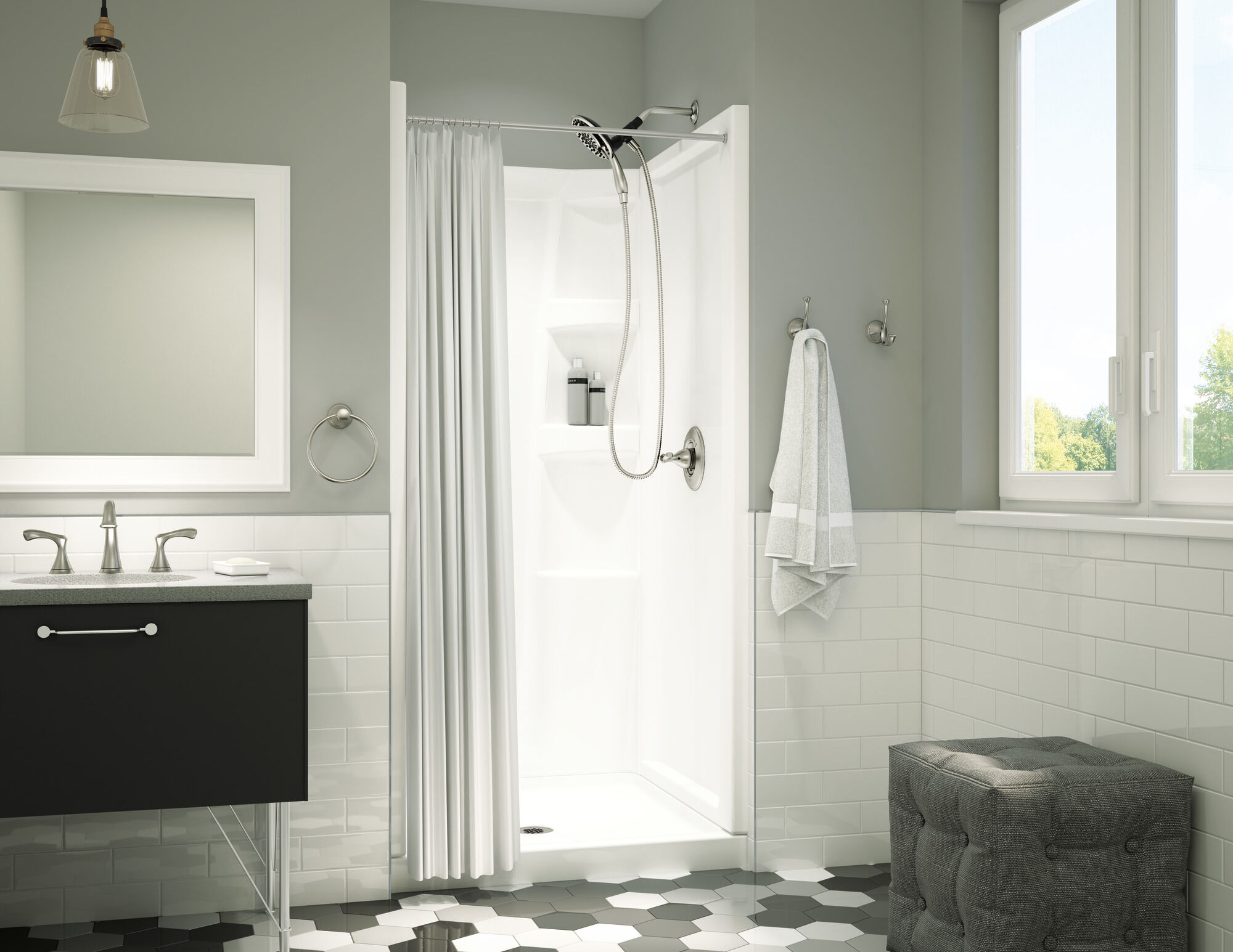 ProCrylic 36 дюймов душевая кабина Delta Faucet B67513-3636-WH - Вид №4