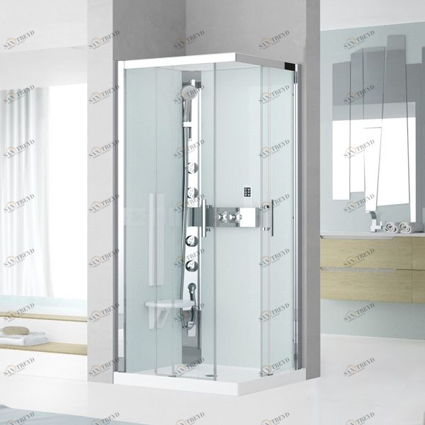 Душевая кабина 90x90 GLAX 3 A90 HYDROMASSAGE Novellini GLAX 3 с высоким душевым поддоном и серебристым профилем GL3A99M11B