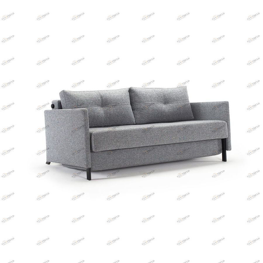 Диван Cubed 140 с подушками, подлокотниками Rests и черными ножками, гранит Innovation Living CUBEDS7