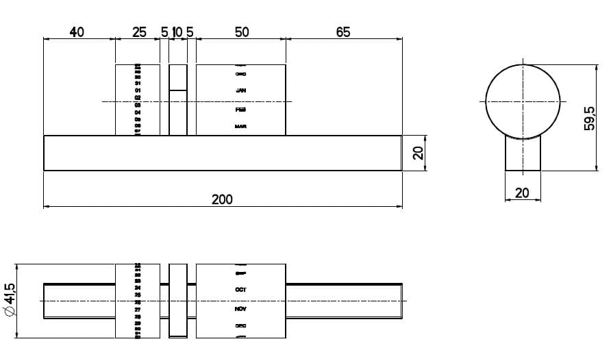 Календарь из нержавеющей стали и дерева Quadrodesign DAT01 ARCH-00010761 - Вид №3