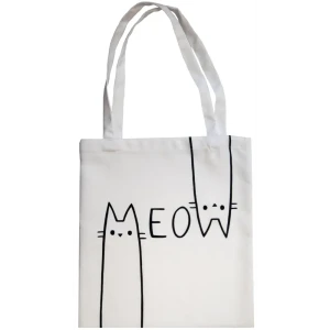 Сумка шоппер Meow 40x45 см черно-белая 84058456 STLM-2112904
