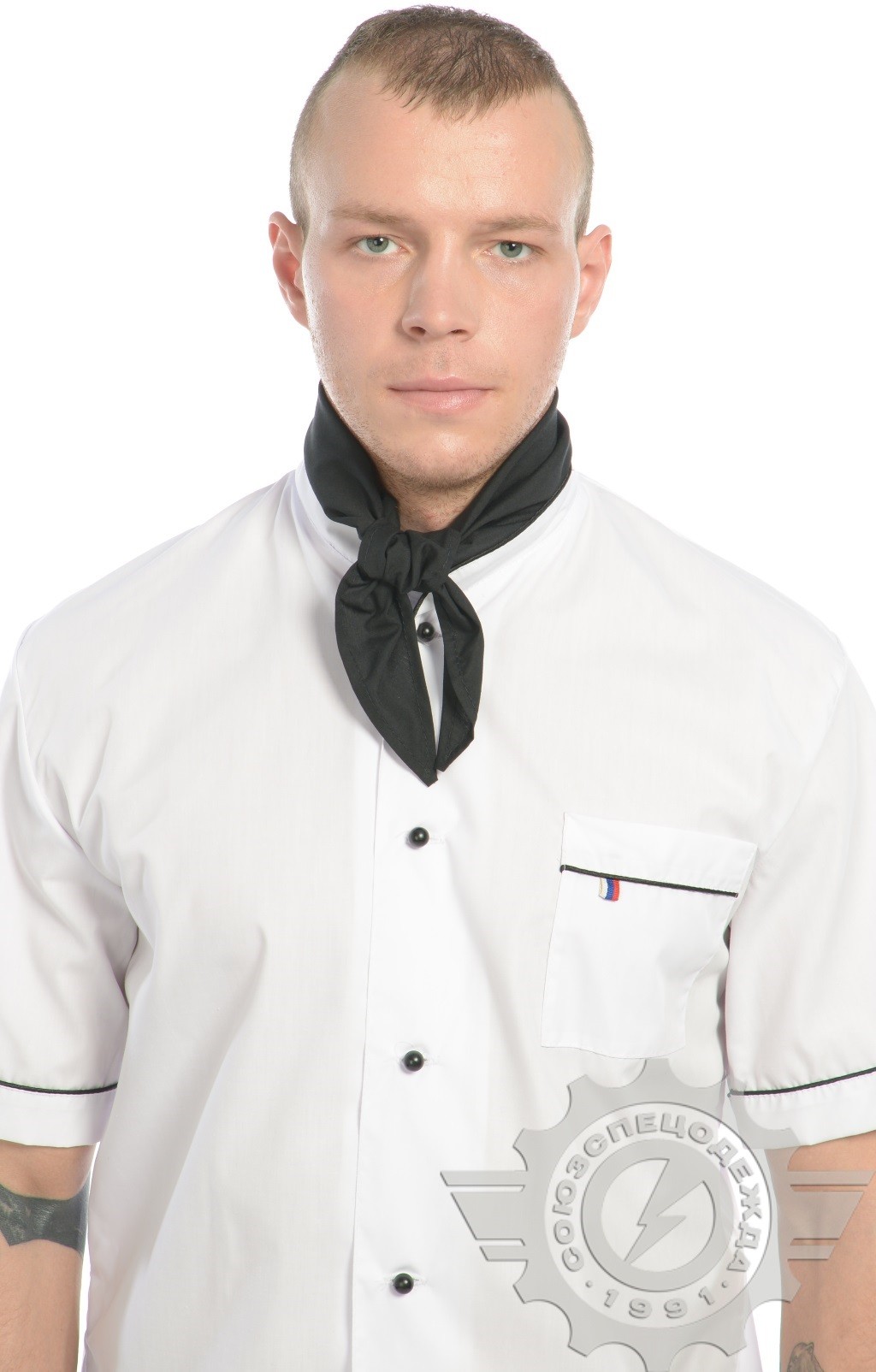 59574 Косынка ткань "Тиси" черная  Повар  размер Спецодежда  - Вид №5