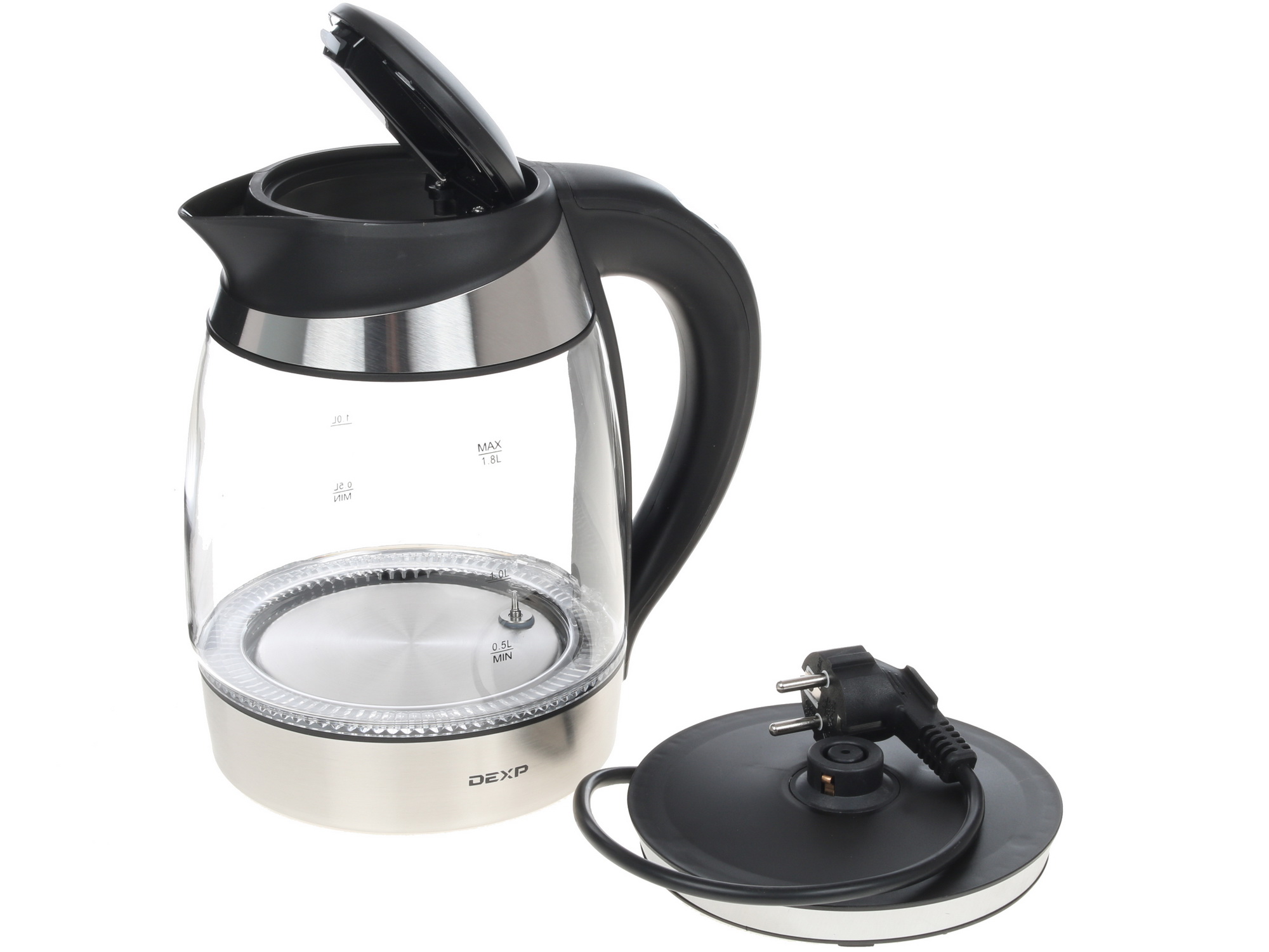 1146033 Электрочайник DEXP KG-1800 Smart серебристый STDN-0007288 - Вид №7