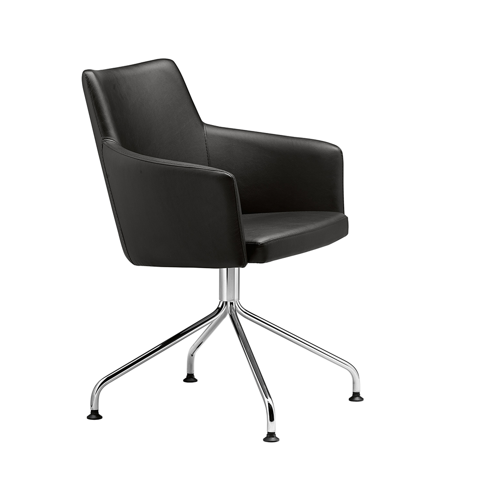 Marka 568 Кресло с четырехсторонней стальной рамой. Сиденье и спинка мягкие. Et al. Marka