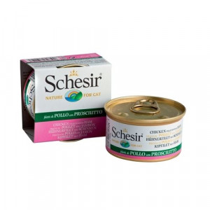 ПР0000500 Корм для кошек филе цыпленка, ветчина конс. 85г SCHESIR