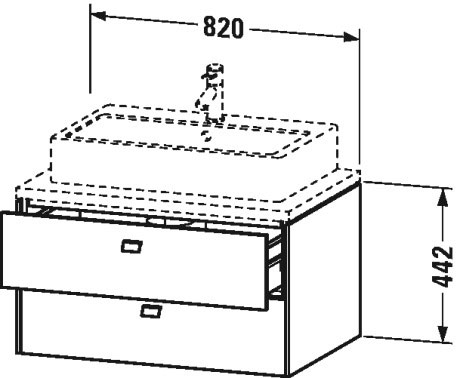 BR511704343 Тумбочка для консоли Brioso #BR5117 820 x 550 мм Базальт матовый, декор Duravit - Вид №1