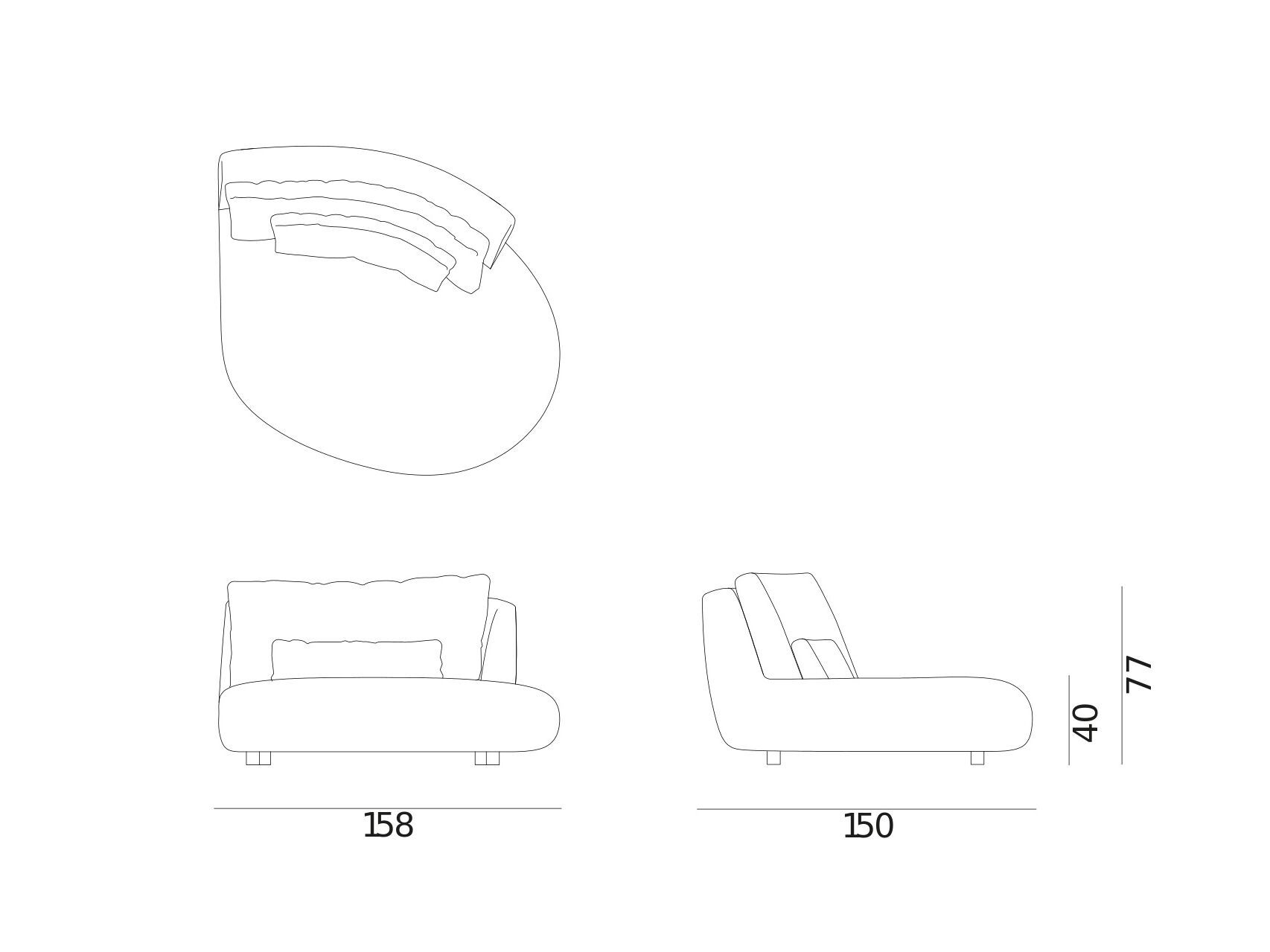 Тканевый модульный садовый диван Exteta Moonlight ARCH-00030262 - Вид №22