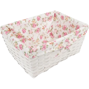 Корзина плетёная Стружки 37x26x17 см 16 л дерево цвет белый