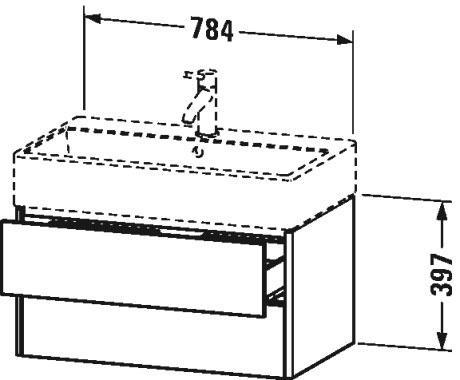 XS419508686 XSquare Тумбочка подвесная Капучино глянцевый лак Duravit - Вид №1