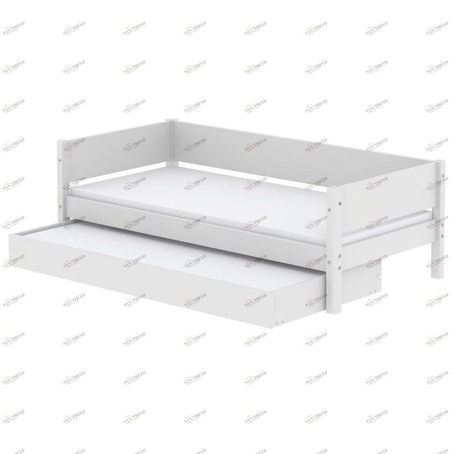 Кровать Flexa White с дополнительным спальным местом, 190 см, белая 901075740