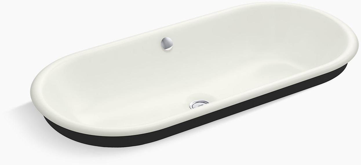 KOHLER Iron Plains Capsule Встраиваемая / устанавливаемая под посуду раковина для ванной комнаты с окрашенной нижней стороной в цвет Iron Black K-20213-P5-NY 