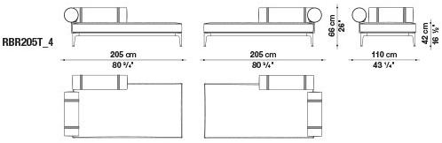 B&B Italia Outdoor Садовый диван из ткани Ribes sun-id-1376014 - Вид №32
