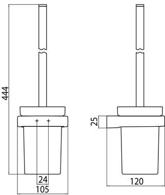 Emco Bad Ёршик для унитаза настенный стеклянный Trend 0215 001 00 - Вид №2