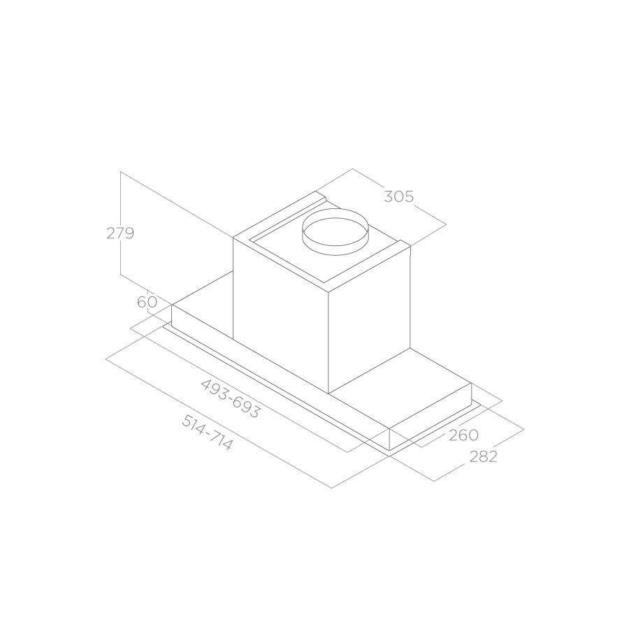 5346933 Вытяжка полновстраиваемая Elica HIDDEN 2.0 @ IX/A/60 серебристый/серебристый STDN-0140505 - Вид №1
