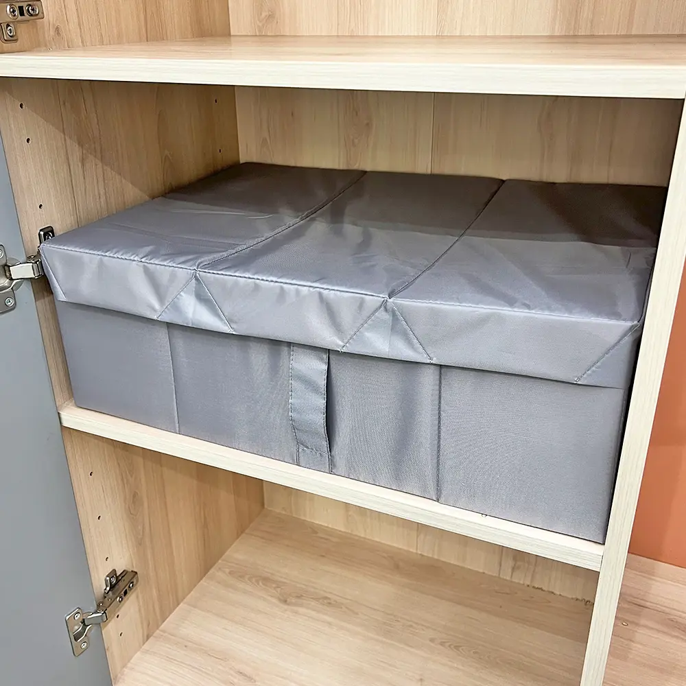 Santreyd — Складной короб для хранения с крышкой, серый 85817684 STLM-1093142 - Вид №4