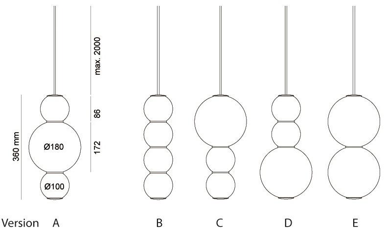 Formagenda Светодиодная подвесная лампа из сатинированного стекла Pearls sun-id-1476431 - Вид №17