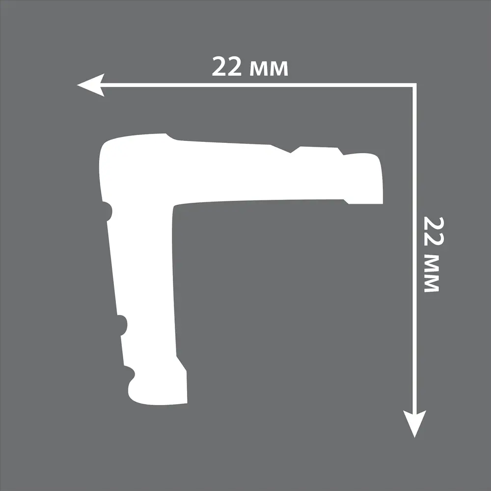 Молдинг угловой полистирол Decomaster 116s-937 серый 22x22x2000 мм STLM-2153093 - Вид №2