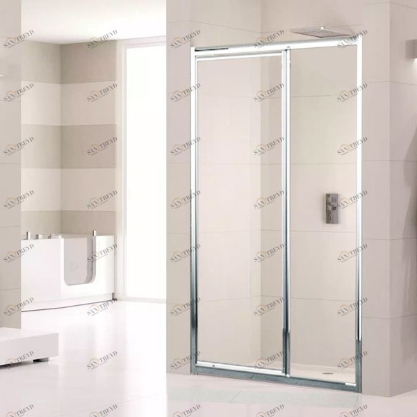 Двери в нишу 102 см LUNES G+F Novellini LUNES с серебристым профилем LUNESGF961B