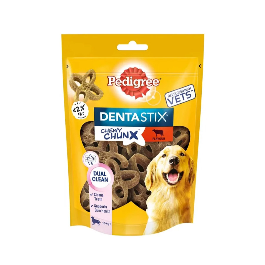 ПР0057666 Лакомство для собак Denta Stix Жевательные кусочки со вкусом говядины для ср.и кр.пород 68г PEDIGREE 