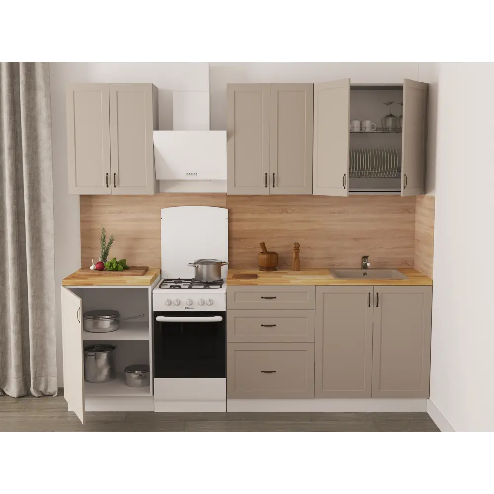 Фасад кухонный DELINIA ID Ньюпорт 59.7×38.1 см матовый МДФ цвет топо 82010418 STLM-0867659 - Вид №6