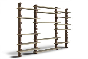 Секционный книжный шкаф из массива дерева