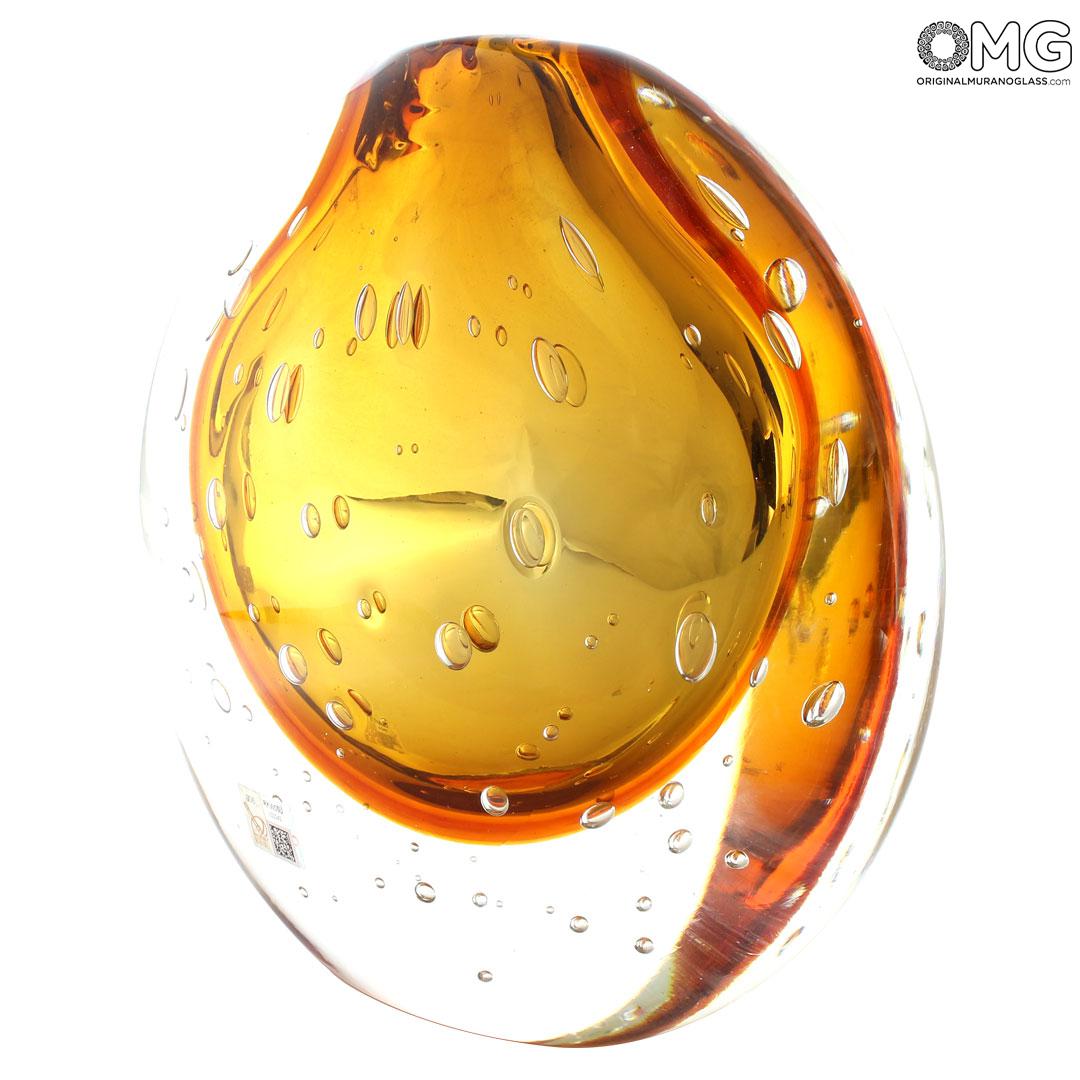 4336 ORIGINALMURANOGLASS Высокая ваза Золотой купол соммерсо - муранское стекло OMG 25 см  - Вид №1