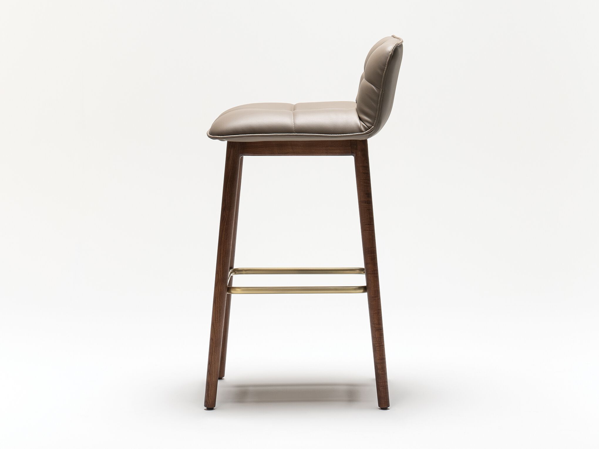 Кожаный и Ясеневый барный стул со спинкой Papell Design Squarez ARCH-00024915