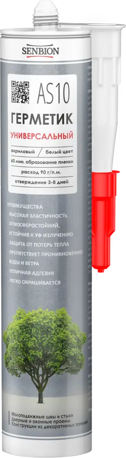 91460627 Герметик акриловый Senbion AS-10 универсальный белый 0.31 л STLM-0855723