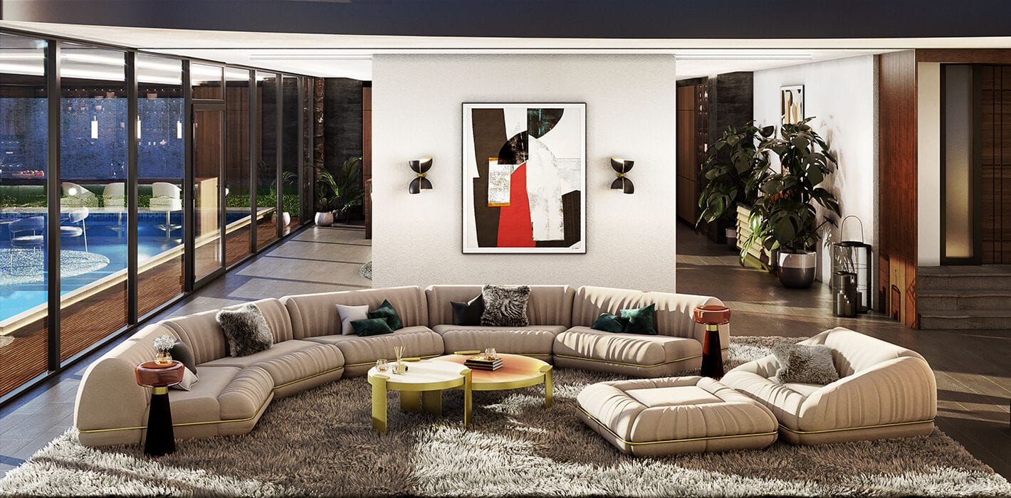 Изогнутый диван из ткани Essential Home Xenox ARCH-00027796 - Вид №7