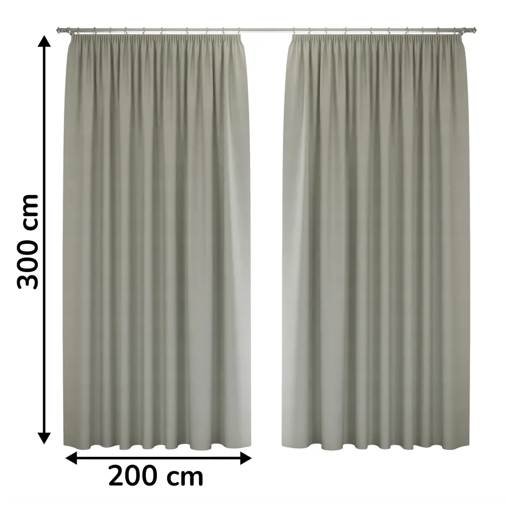Комплект штор на ленте Нола 200x300 см цвет светло-серый 89461480 STLM-2009544 MIAMOZA  - Вид №1