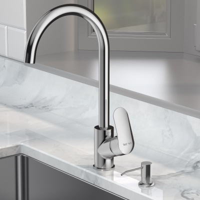 F8007D00 набор 2в1: смеситель для кухни диспенсер хром шт. AM.PM Like