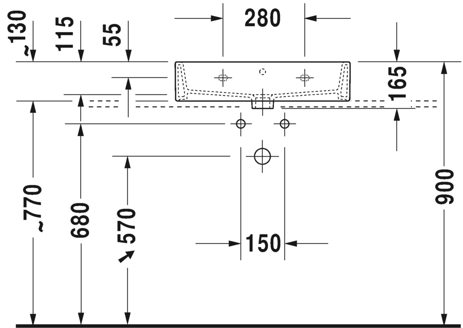 2350600027 Подвесная раковина настенная овальная Duravit Vero Air - Вид №2