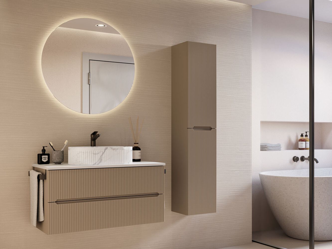 Деревянный подвесной туалетный столик с зеркалом LEGNOBAGNO Verso ARCH-00034506