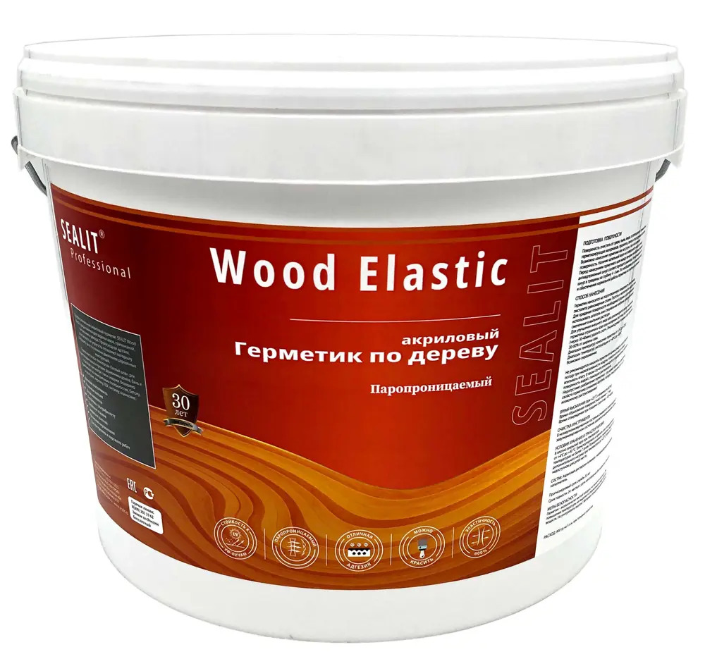 91534447 Герметик акриловый Sealit Wood Elastic для дерева дуб 10 л STLM-0855466