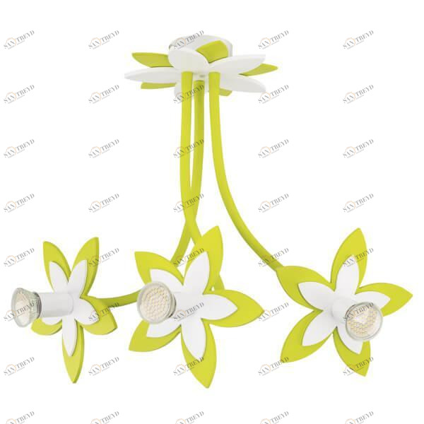 Детская подвесная люстра Flowers "Цветы" зеленая NOWODVORSKI FLOWERS 326469 Желтый