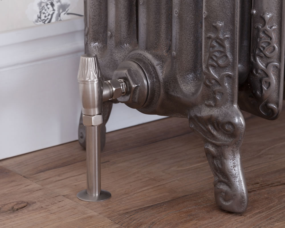 HAN005 Входной термостатический клапан Crocus Wheel 15 мм (сатинированный никель) Сarronheating  - Вид №3