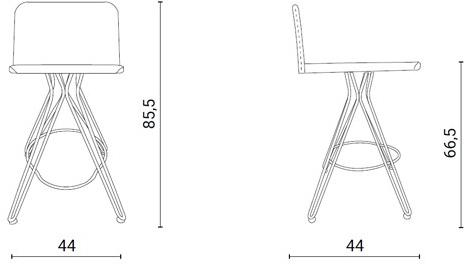 Ozzio Italia Высокий табурет, обитый кожей  S549  - Вид №1