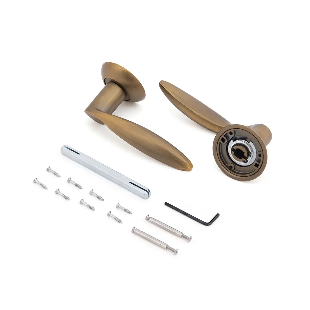 Дверные ручки Фабрика замков Ternera, без запирания, цвет кофе STLM-2176473 - Вид №1