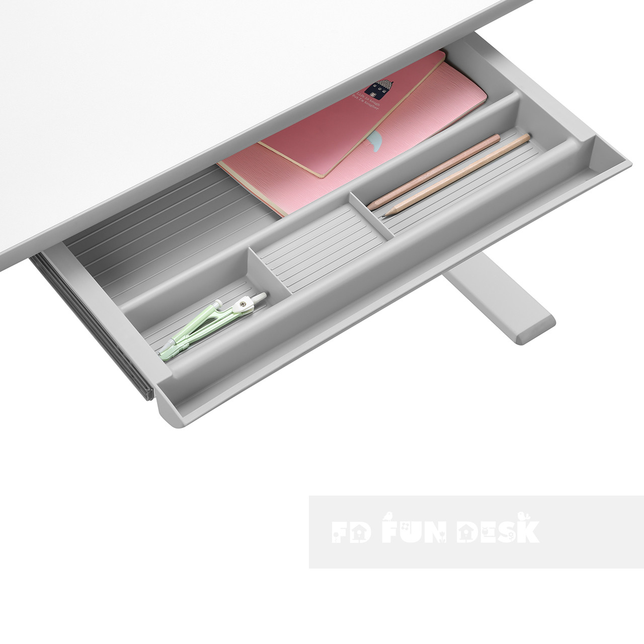 Парта детская с выдвижным отделением светло-серая Colore Grey FUNDESK  00-3948616 Белый;серый Santreyd  - Вид №8