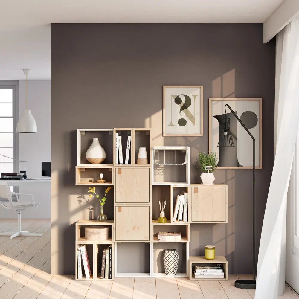 Стеллаж SPACEO KUB 1/2К, 36х36х15,9 см, цвет белый STLM-2009190 - Вид №2