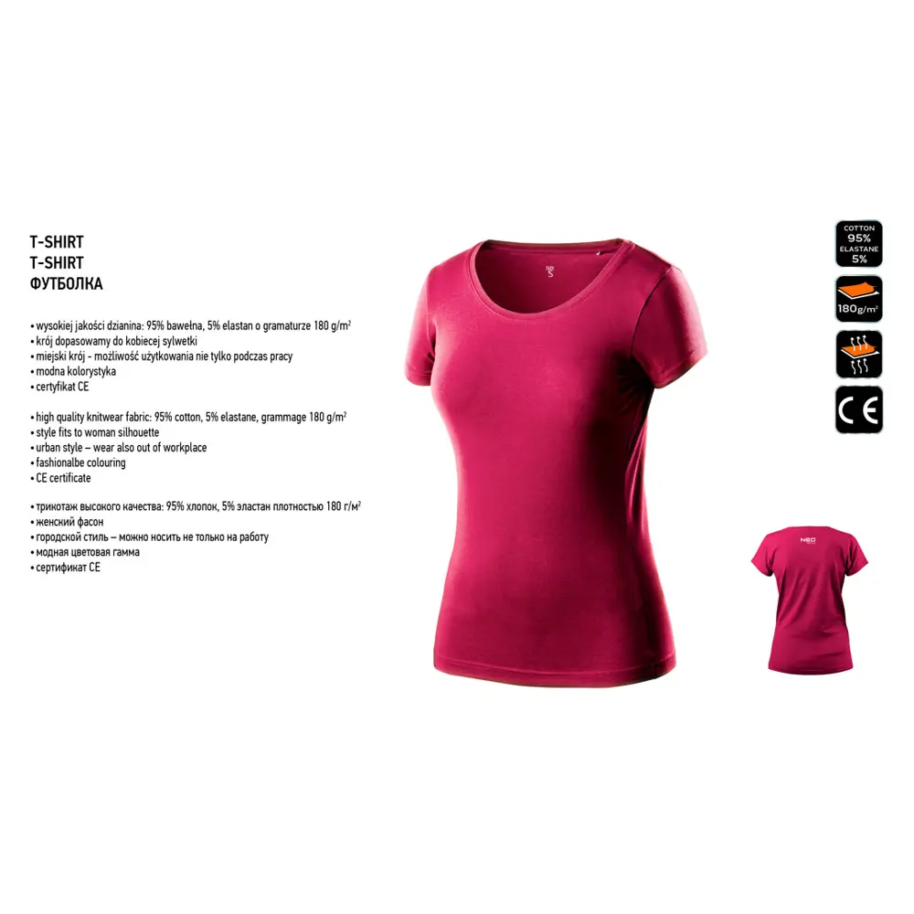 Футболка женская Neo Tools Woman line бордовая размер XL рост 177 83304166 STLM-2018316  - Вид №1