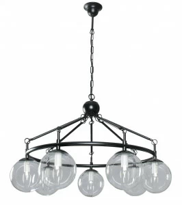 Люстра дизайнерская Come черная прозрачная 10044-7L SUPERNW ШАР 056726 Черный