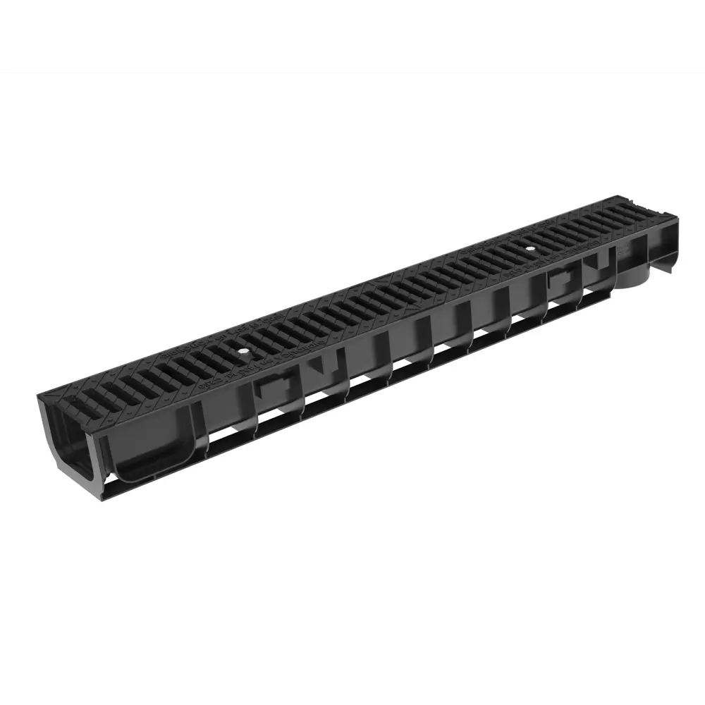 Лоток водосточный Gidrolica Standart 1000x145x100 мм цвет черный STLM-2180831