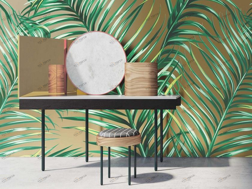YO2 Обои на флизелиновой основе с тропическим эффектом металлик Luminous palms sun-id-1381525