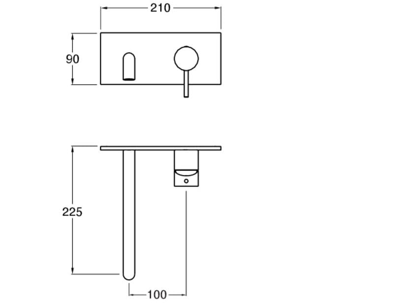 Настенный смеситель для раковины без слива CRISTINA Rubinetterie Phi ARCH-00115220 - Вид №1